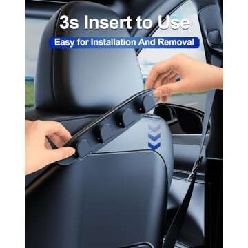 DICMKY 2 Pack Car Seat Hooks for Tesla Model Y Model 3 Accessories 2024 2023 2022 2021, Purse Hanger for Car, Automotive Seat Back Organizers for Purses and Bags, Handbag Backpack Grocery Bag Holder