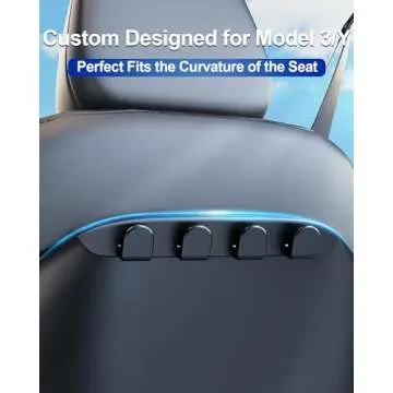 DICMKY 2 Pack Car Seat Hooks for Tesla Model Y Model 3 Accessories 2024 2023 2022 2021, Purse Hanger for Car, Automotive Seat Back Organizers for Purses and Bags, Handbag Backpack Grocery Bag Holder