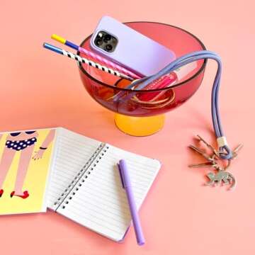 Cloudnola Reversible Decorative Glass Bowl, Pink and Yellow, 8" dia x 5.6", For Entertaining, Fruit Bowl, Centerpiece Bowl, Ideal Gift for Weddings, Birthday, Anniversary or Any Occasion