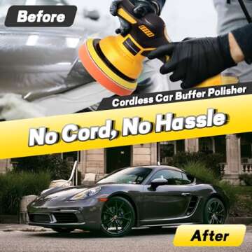 YEARTOP Cordless Car Buffer Polisher with 8 Speeds