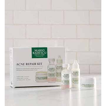 Mario Badescu Acne Repair Kit with Drying Lotion, Buffering Lotion & Drying Cream | Skin Care Set Ideal for Combination or Oily Face for Healthy, Clear Complexion