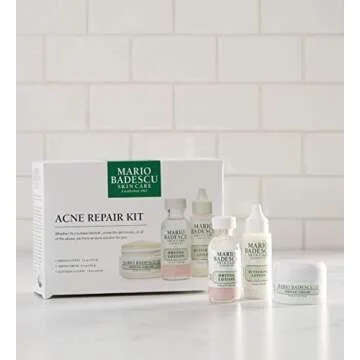 Mario Badescu Acne Repair Kit with Drying Lotion, Buffering Lotion & Drying Cream | Skin Care Set Ideal for Combination or Oily Face for Healthy, Clear Complexion