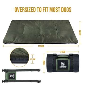 OneTigris Travel Dog Bed - Portable Waterproof Anti-Slip Dog Camping Bed, 3.6ft by 2.2ft Outdoor Ind...
