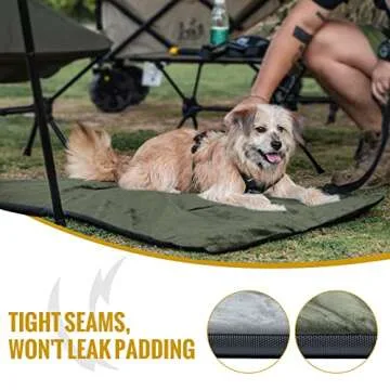 OneTigris Travel Dog Bed - Portable Waterproof Anti-Slip Dog Camping Bed, 3.6ft by 2.2ft Outdoor Indoor Mat Cushioned Plush Warm Puppy Mattresses