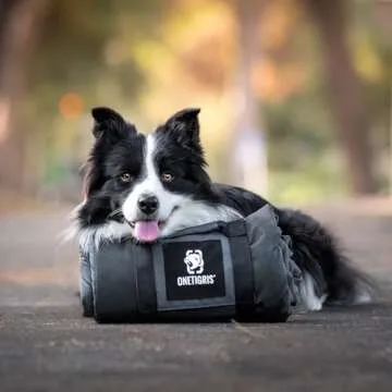 OneTigris Travel Dog Bed - Portable Waterproof Anti-Slip Dog Camping Bed, 3.6ft by 2.2ft Outdoor Indoor Mat Cushioned Plush Warm Puppy Mattresses