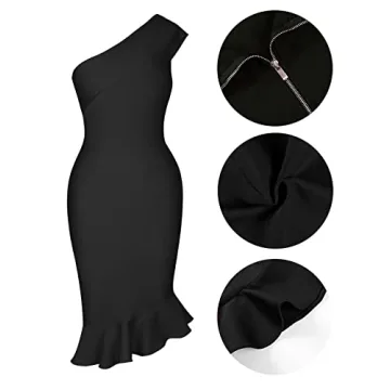 Trendy One Shoulder Mermaid Cocktail Dress for Women