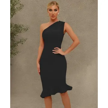 Trendy One Shoulder Mermaid Cocktail Dress for Women