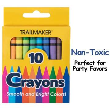 Trail maker 12 Pack Bulk Crayons | Washable Beeswax Bright Color Crayons Bulk Individual Packs, 10 Per Box, 12 Boxes Bundle Art Set Crayons for Kids, Classrooms, Restaurants
