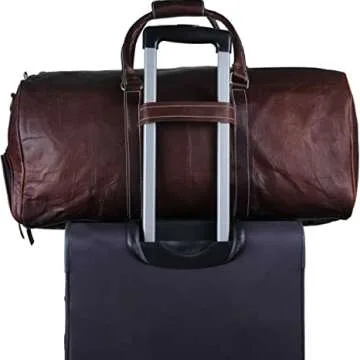 Vintage Leather Duffle Bag for Travel - 24 Inch