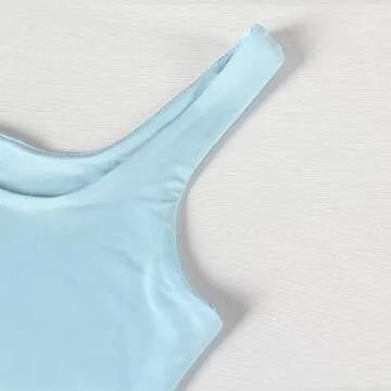 Stylish GEMBERA Women's Square Neck Crop Tank Top