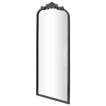 CASOLLY Vintage Black Antique Arched Full Length Floor Mirror 22"X65",Traditional Elegant Baroque Floor Body Mirror with Ornate Matel Frame,French Wall Mirror for Dressing/Living Room/Hallway
