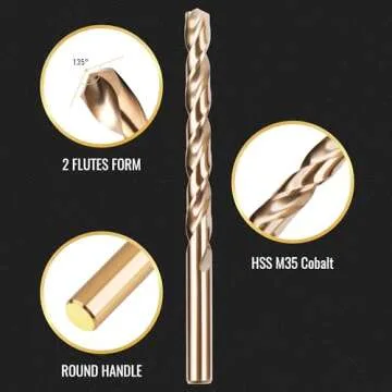 KENDO 29PCS Cobalt Drill Bit Set for Hard Metal