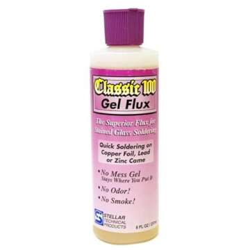 Stellar Classic 100 Gel Flux 8oz – Odorless, Non-Smoking, Non-Corrosive Flux for Copper Foil, Lead...