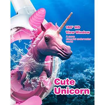 Kkdi Kids Snorkel Mask, Full Face Snorkel Mask for Kids 4-16, Foldable Snorkeling Gear for Kids Snor...