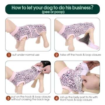Kuoser Dog Surgery Recovery Suit, Recovery Suit for Female Male Dogs, Dog Onesie After Surgery Spay Neuter, Anti-Licking Pet Surgical Recovery Snugly Suit, Bodysuit for Abdominal Wounds Skin Disease