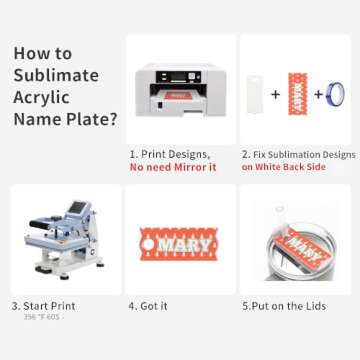 PYD Life 20 PCS Sublimation Acrylic Name Plates Tags Blanks 3" x 1.25" for Stanley 40 OZ Tumblers Personalized Name Topper Customized Designs for Stanley Cup