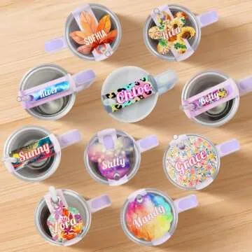 PYD Life 20 PCS Sublimation Acrylic Name Plates Tags Blanks 3" x 1.25" for Stanley 40 OZ Tumblers Personalized Name Topper Customized Designs for Stanley Cup
