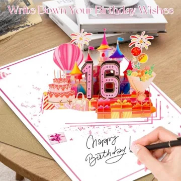 Sweet 16th Birthday Card with Unique Pop Up Design
