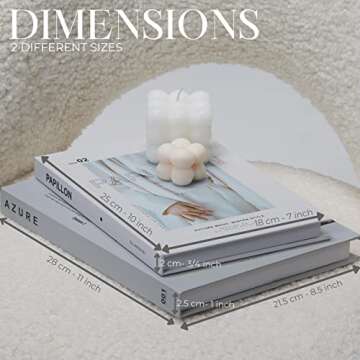 Decorative Books Set of 2 Designer Book Decor Inspired - Fake Books for Coffee Table Books Fashion Book Decor and hardcover Decorative Book Stack