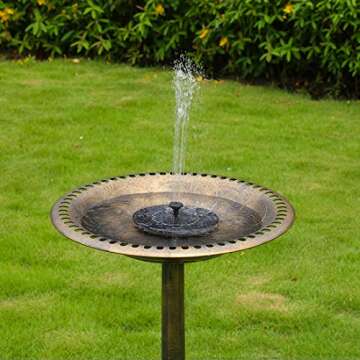 VIVOHOME 28 Inch Height Polyresin Lightweight Antique Outdoor Garden Bird Bath with Flower Planter Base Copper