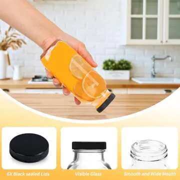 10Pcs Glass Juice Bottles with Lids 16 Oz - Clear Glass Bottles with Lids, Juicing Bottles Reusable, Drink Jars Containers for Juicing, Smoothies, Water, Milk, Kombucha Storage, Wellness Shots