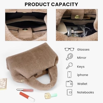 Fluffy Cloud Pouch Bag Dumpling Clutch Purse Furry Tote Shoulder Bag Plush Crossbody Bag Fuzzy Lambswool Handbag