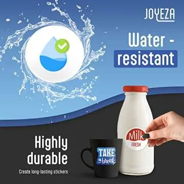 JOYEZA Premium Printable Vinyl Sticker Paper for Inkjet Printer - 25 Sheets Glossy White Waterproof, Dries Quickly Vivid Colors, Holds Ink well - Inkjet & Laser Printer