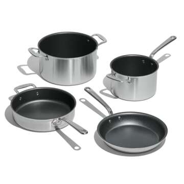 Made In Cookware - 7 Piece ProCoat Non Stick Pot and Pan Set (Graphite) - Professional Performance, ...