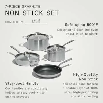 Made In Cookware Non Stick 7 Piece Set for Healthy Cooking