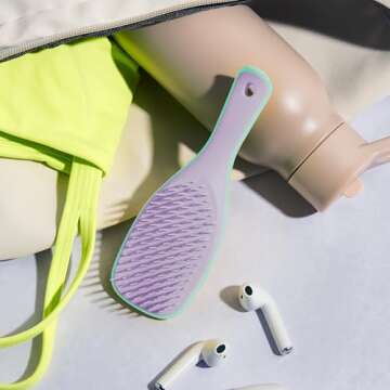 Tangle Teezer Ultimate Detangler Hairbrush, Eliminates Knots & Reduces Breakage, Mini Hair Brush for Travel, Small Hands & All Hair Types, Wisteria Leaf