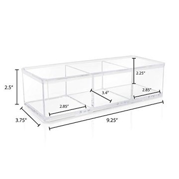 Isaac Jacobs Clear Acrylic 3 Compartment Organizer Solution