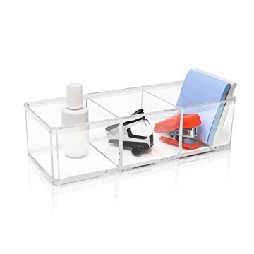 Isaac Jacobs Clear Acrylic 3 Compartment Organizer Solution