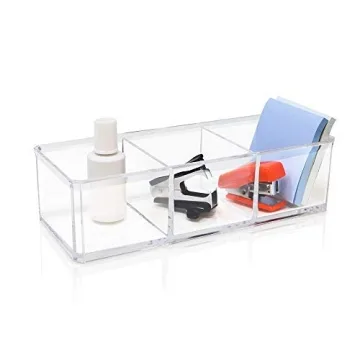 Isaac Jacobs Clear Acrylic 3 Compartment Organizer Solution