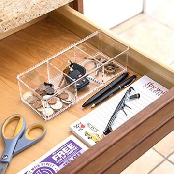 Isaac Jacobs Clear Acrylic 3 Compartment Organizer Solution