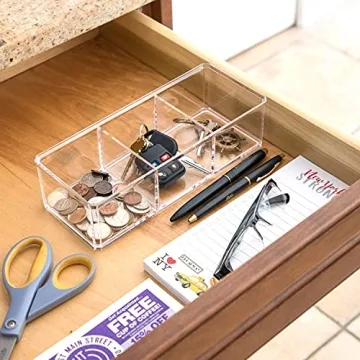 Isaac Jacobs Clear Acrylic 3 Compartment Organizer Solution