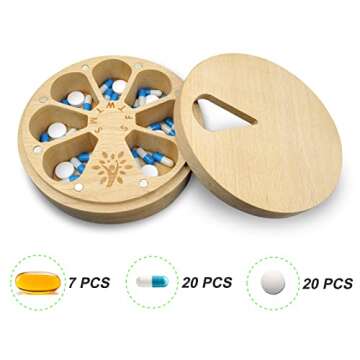 Stylish Wood Weekly Pill Organizer – 7-Day Eco-Friendly Pill Box