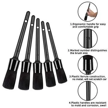 HMPLL Car Detailing Brush Set for Complete Interior Cleaning