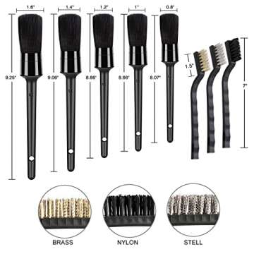 HMPLL Car Detailing Brush Set for Complete Interior Cleaning