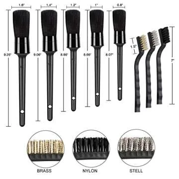 HMPLL Car Detailing Brush Set for Complete Interior Cleaning