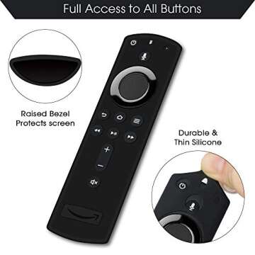 Remote Case/Cover for Fire TV Stick 4K, Protective Silicone Holder Lightweight [Anti Slip] ShockProof for Fire TV Cube/Fire TV(3rd Gen) Compatible with All-New 2nd Gen Alexa Voice Remote Control-Black