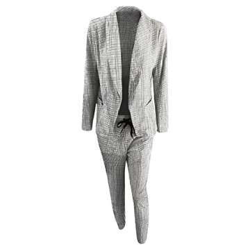 Tapanet Womens Pants Suits Dressy Business Casual Outfits 2 Piece Blazer Sets Open Front Blazers and Slim Fit Pants Suits Set