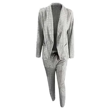 Tapanet Womens Pants Suits Dressy Business Casual Outfits 2 Piece Blazer Sets Open Front Blazers and Slim Fit Pants Suits Set