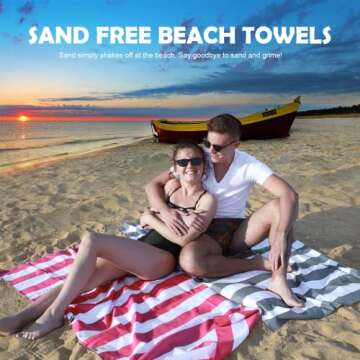 Your Choice Microfiber Beach Towels Set, Sand Free Beach Towels, Beach Towels for Adults Quick Dry T...