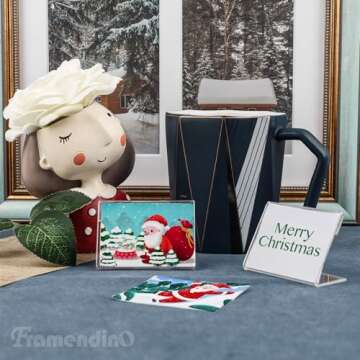 Framendino, 20 Pack L Shape Mini Sign Display Holder Acrylic Name Tag Table Clear Price Stands