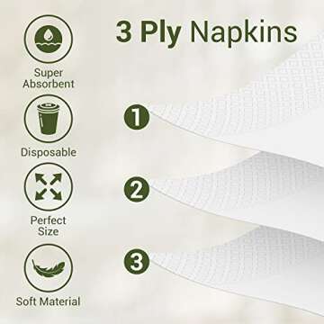 Yazmyn Store 500 Count White Cocktail Napkins - 3 Ply Premium Disposable Napkins