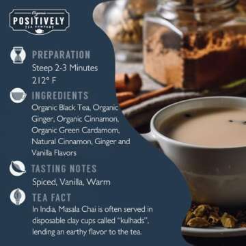 Organic Masala Chai Tea - Positively Tea Co. 16 Oz
