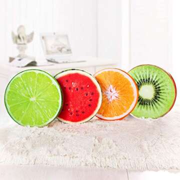 HYSEAS Round 14-Inch Lemon Throw Pillow for Home Décor