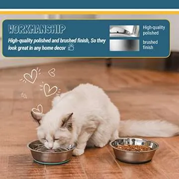 PEGGY11 Stainless Steel Cat Bowls - 2 Pack, 1.8 Cup