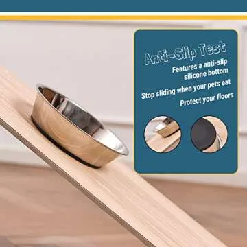 PEGGY11 Stainless Steel Cat Bowls - 2 Pack, 1.8 Cup