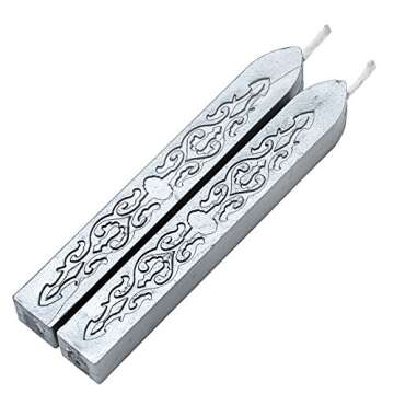 Yoption Sealing Wax Sticks with Wicks Antique Fire Manuscript Sealing Wax for Wax Seal Stamp (Silver...